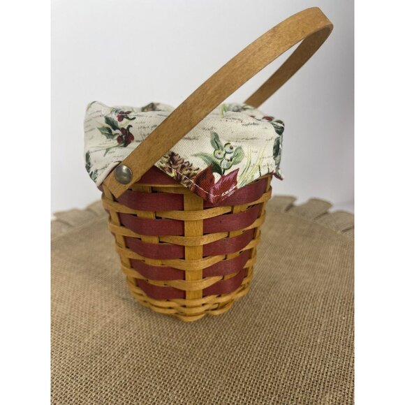 Longaberger 2007 Peppermint Stripe Tree Trimming Basket with Liner and Tie On - Picture 12 of 14